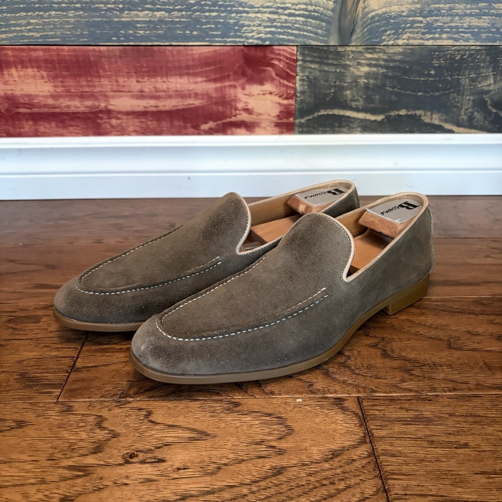 Magnanni Flex Brown Suede Magico Penny Loafer Castoro 22221 Mens 8 EU 40.5